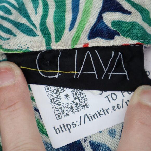 A laya Shirt Womens S Multicolor Floral Button Up Short Sleeve Collared Top - Picture 8 of 16